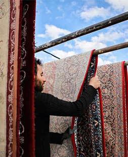 خشک کردن قالی در قالیشویی مجیدیه